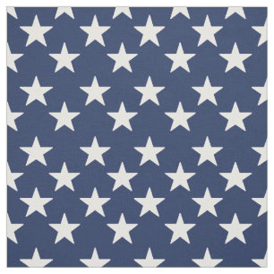 Navy White Stars Stof