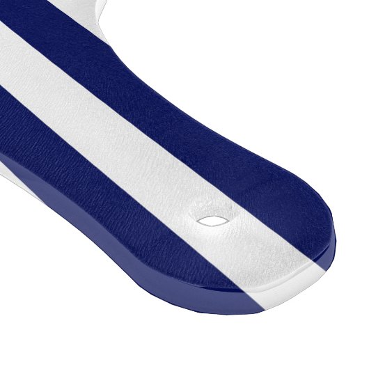 Navy White Stripe Burgundy Quatrefoil 3 Monogram Snijplank (Hoek)