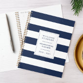 Navy & White Stripe Gepersonaliseerde Homeschool Planner