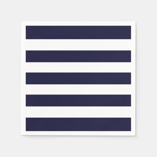 Navy & White Stripe Napkins Servetten (Voorkant)