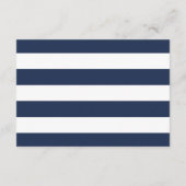 Navy & White Stripe Receptie Kaart (Achterkant)