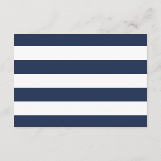 Navy & White Stripe Receptie Kaart (Achterkant)
