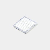 Navy & White striped A Note from Monogram notebook (Schuin)