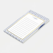 Navy & White Striped Pattern A Note from Notepad (Schuin)