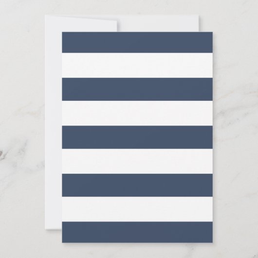 Navy & White Stripes bruiloft uitnodiging (Achterkant)