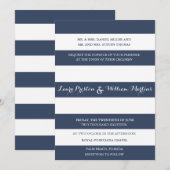 Navy & White Stripes bruiloft uitnodiging (Voorkant / Achterkant)