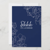 Navy White Surprise 30th Birthday Kaart (Achterkant)