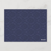 Navy & White Trouwtafel Nummer Kaart Receptie (Achterkant)