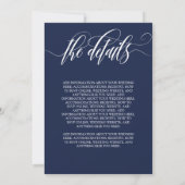 Navy White Typography Informal 2 in 1 Wedding Kaart (Achterkant)
