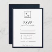 NAVY & WHITE VELVET VERGETEN UW LOGO WERKSHOP RSVP INFORMATIEKAARTJE (Voorkant / Achterkant)