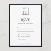 NAVY & WHITE VELVET VERGETEN UW LOGO WERKSHOP RSVP INFORMATIEKAARTJE (Voorkant)