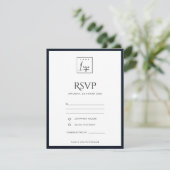 NAVY & WHITE VELVET VERGETEN UW LOGO WERKSHOP RSVP INFORMATIEKAARTJE (Staand voorkant)