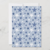 Navy & White Winter Stars Gepersonaliseerd Baby sh Kaart (Achterkant)