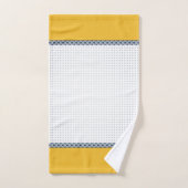 Navy White Yellow Eastern Geometric Pattern Bad Handdoek (Handdoek)
