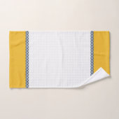 Navy White Yellow Eastern Geometric Pattern Bad Handdoek (Handdoek)