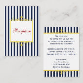 Navy White Yellow Stripes Enclosure Kaart (Voorkant / Achterkant)