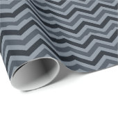 Navy White Zigzag Cadeaupapier (Rol Hoek)