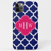 Navy WhMoroccan #5 Raspberry 3 Initiaal monogram Case-Mate iPhone Case (Achterkant)
