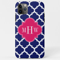 Navy WhMoroccan #5 Raspberry 3 Initiaal monogram