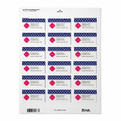 Navy WhMoroccan #5 Raspberry 3 Initiaal monogram Etiket (Full Sheet)