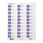 Navy Wht Chevron Lila Paars Quatrefoil Monogram Etiket (Full Sheet)