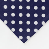 Navy Wht Polka Dots Lt Blue Quatrefoil 3 Monogram Fleece Deken (Hoek)