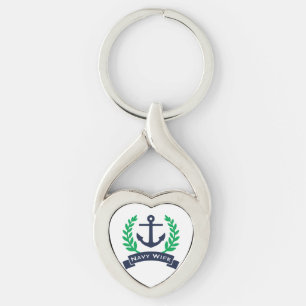 Navy Wife Anchor Sleutelhanger