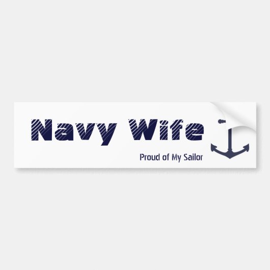 Navy Wife Bumpersticker (Voorkant)