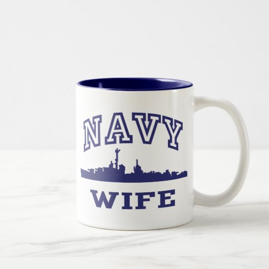 Navy Wife Tweekleurige Koffiemok (Rechts)