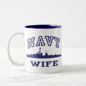 Navy Wife Tweekleurige Koffiemok (Links)