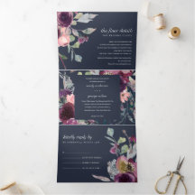 NAVY WILD PAARSE LILA FLORAL WATERVERF WEDING