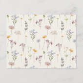 Navy Wildflower Meadow Garden Boho Wishing Well Informatiekaartje (Achterkant)