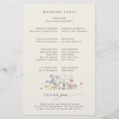 Navy Wildflower Meadow Tuin Huwelijksprogramma (Achterkant)