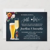 Navy Wine Fancy Just Love Elopement Wedding Invite Save The Date (Voorkant)