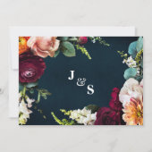 Navy Wine Fancy Just Love Elopement Wedding Invite Save The Date (Achterkant)