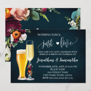 Navy Wine Fancy Just Love Elopement Wedding Invite Save The Date