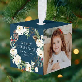 Navy | Winter Floral Wreatfoto Decoratie