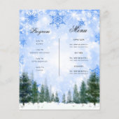 Navy Winter Kerstmis Uitnodigen Programma Menu (Achterkant)