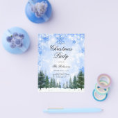 Navy Winter Kerstmis Uitnodigen Programma Menu (Enkel)