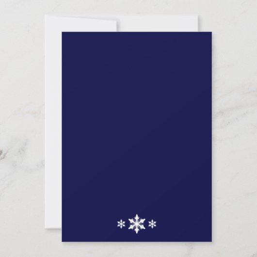 Navy Winter Lace Rehearsal Dinner Invitation Kaart (Achterkant)