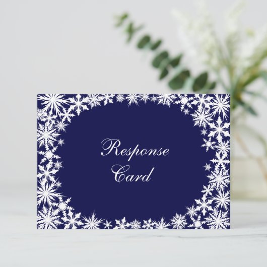 Navy Winter Lace RSVP (Staand voorkant)
