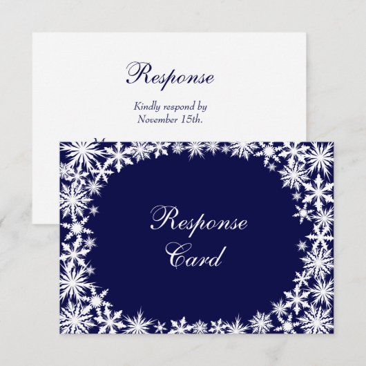 Navy Winter Lace RSVP (Voorkant / Achterkant)