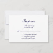 Navy Winter Lace RSVP Kaartje (Achterkant)