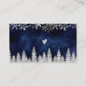 Navy Winter Snowflake Kerstbestelling Dank u Visitekaartje (Achterkant)