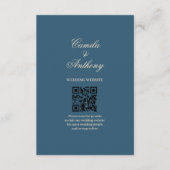 Navy Wit Bruiloft Informatiekaartje (Voorkant)