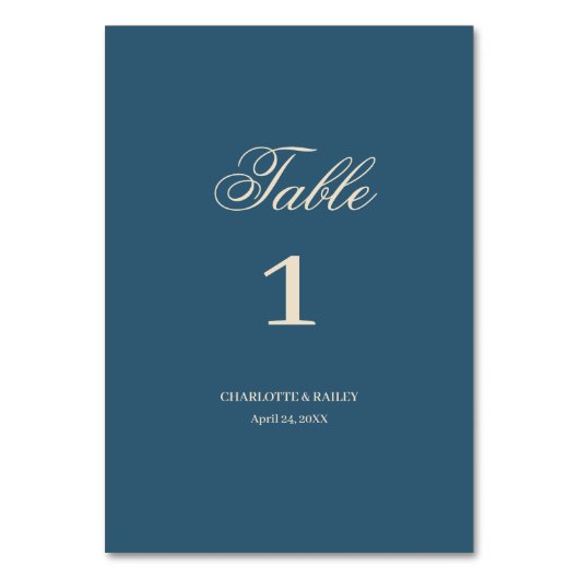 Navy Wit Bruiloft Kaart (Achterkant)