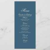 Navy Wit Bruiloft Menu (Voorkant)