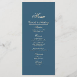Navy Wit Bruiloft Menu