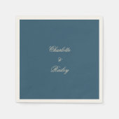 Navy Wit Bruiloft Servet (Voorkant)