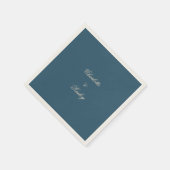 Navy Wit Bruiloft Servet (Hoek)